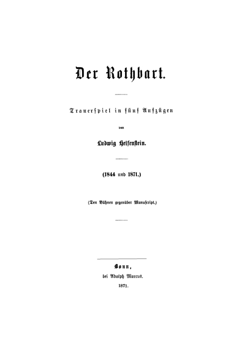 Cover image for book Der Rothbart