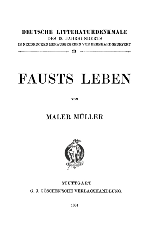 Cover image for book Fausts Leben
