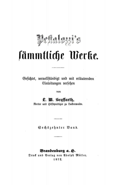 Cover image for book Pestalozzi’s Sämmtliche Werke. Band 16