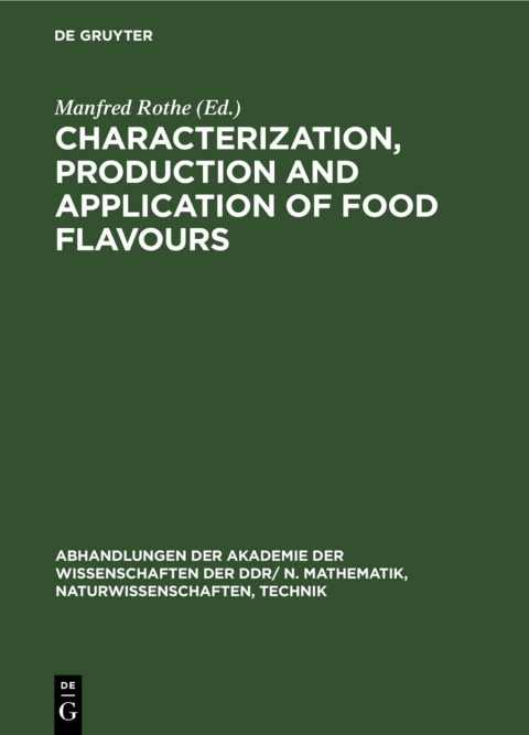 Cover image for book Characterization, production and application of food flavours