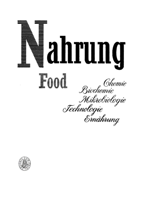 Cover image for book Die Nahrung. Jahrgang 22, Heft 3