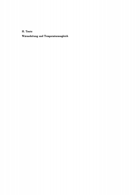 Cover image for book Wärmeleitung und Temperaturausgleich