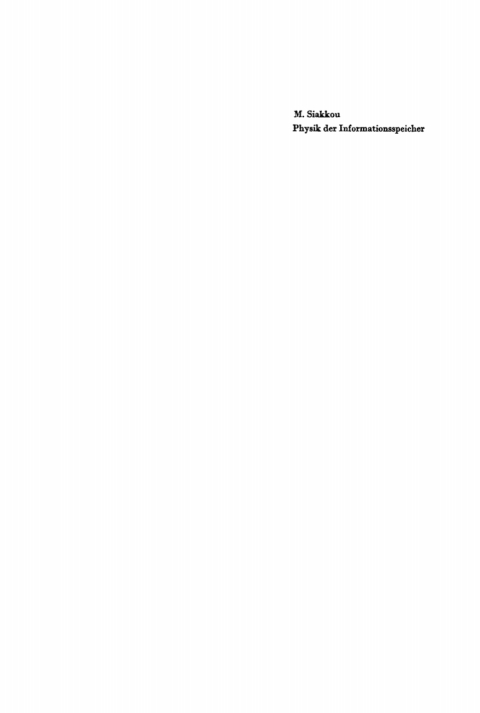 Cover image for book Physik der Informationsspeicher