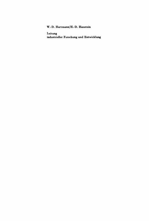 Cover image for book Leitung industrieller Forschung und Entwicklung