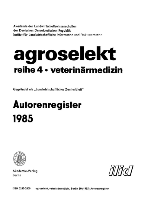 Cover image for book Autorenregister 1985