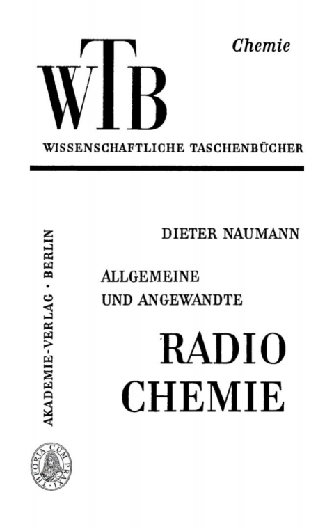 Cover image for book Allgemeine und angewandte Radiochemie