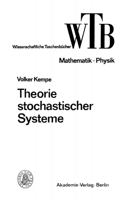 Cover image for book Theorie stochastischer Systeme