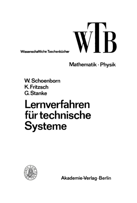 Cover image for book Lernverfahren für technische Systeme