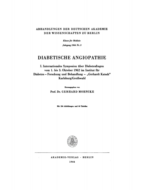 Cover image for book Diabetische Angiopathie