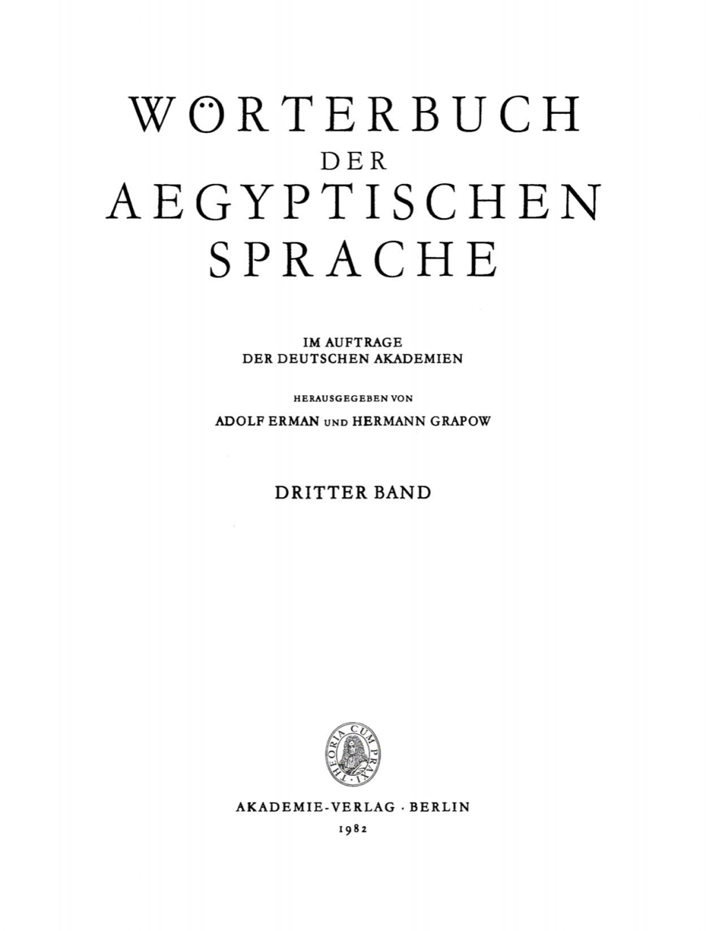 Page Fidelity Wörterbuch der aegyptischen Sprache. Band 3; $188.69