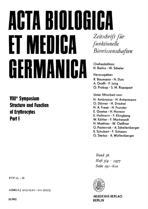 Cover image for book VIIIth Symposium Structure and Function of Erythrocytes, Part I