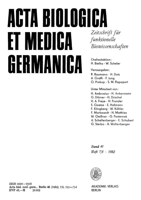 Cover image for book Acta Biologica et Medica Germanica. Band 41, Heft 7/8