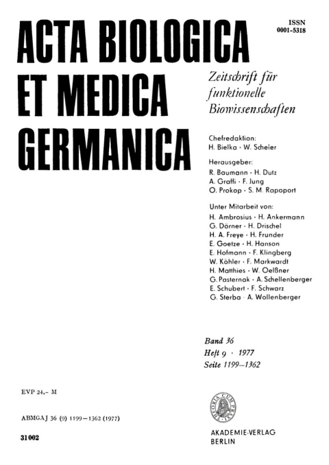Cover image for book Acta Biologica et Medica Germanica. Band 36, Heft 9