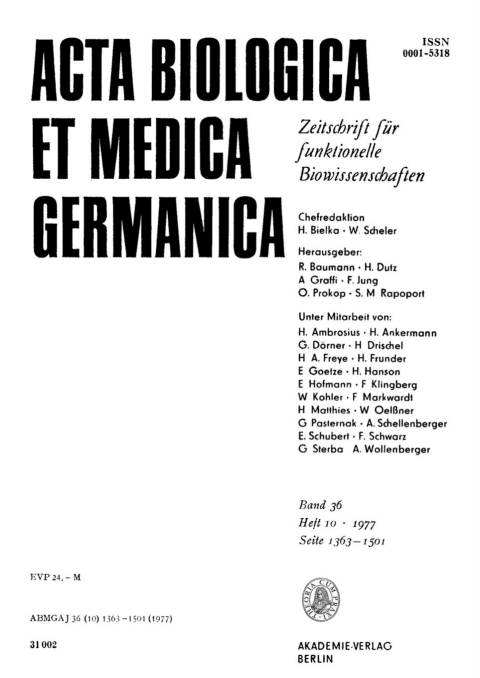 Cover image for book Acta Biologica et Medica Germanica. Band 36, Heft 10