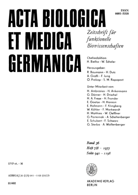 Cover image for book Acta Biologica et Medica Germanica. Band 36, Heft 7/8