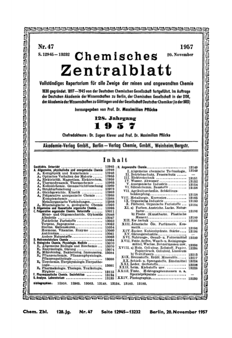Cover image for book 20. November 1957