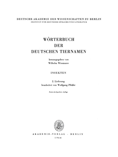 Cover image for book Insekten, Lieferung 2
