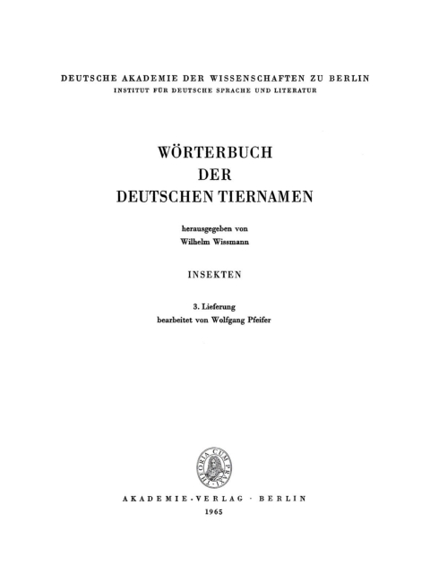 Cover image for book Insekten, Lieferung 3