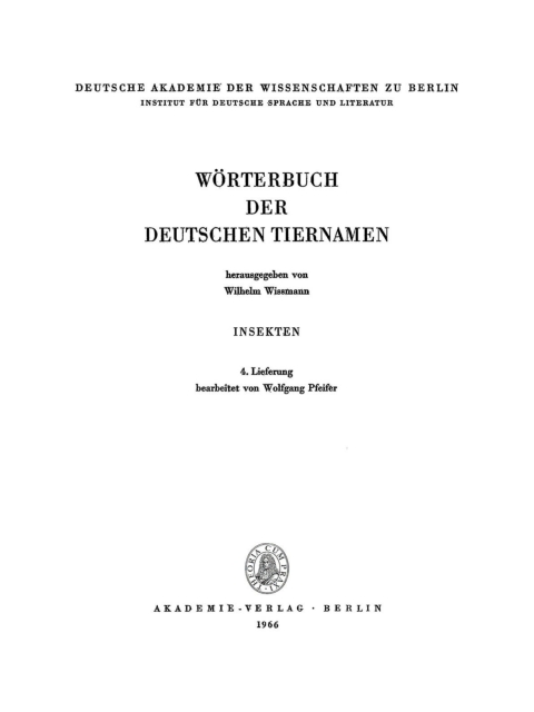 Cover image for book Insekten, Lieferung 4