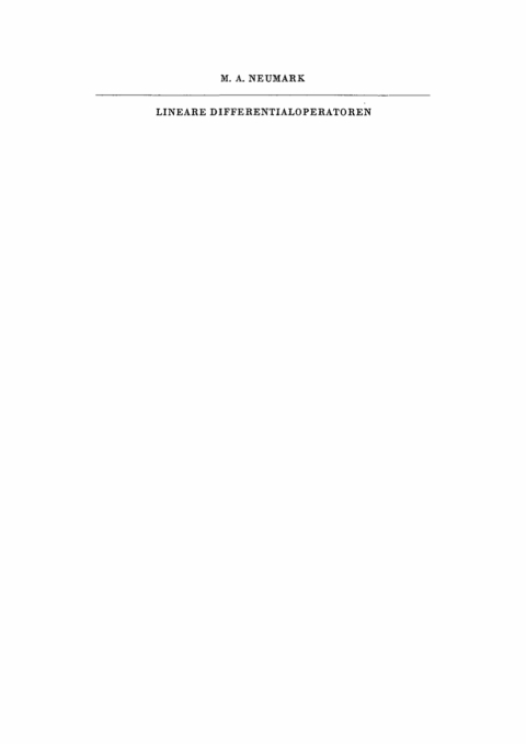 Cover image for book Lineare Differentialoperatoren