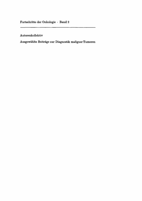 Cover image for book Ausgewählte Beiträge zur Diagnostik maligner Tumoren