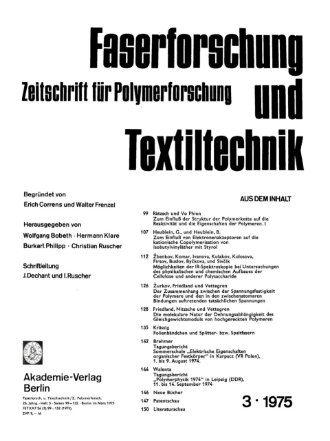 Cover image for book Faserforschung und Textiltechnik. Band 26, Heft 3