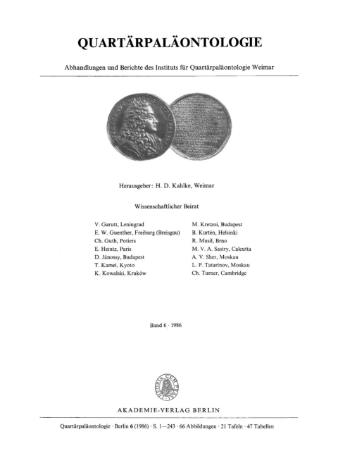 Cover image for book Quartärpaläontologie. Band 6