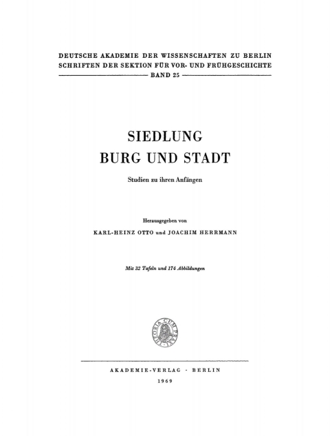 Cover image for book Siedlung, Burg und Stadt