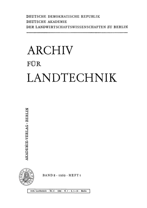 Cover image for book Albrecht-Thaer-Archiv. Band 8, Heft 1