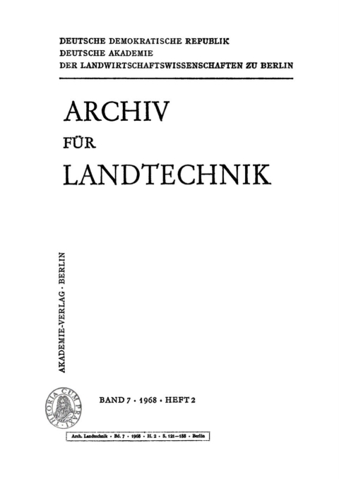 Cover image for book Archiv für Landtechnik. Band 7, Heft 2