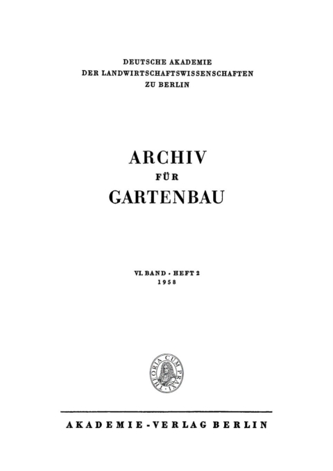 Cover image for book Archiv für Gartenbau. Band 6, Heft 2