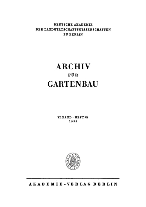 Cover image for book Archiv für Gartenbau. Band 6, Heft 3/4