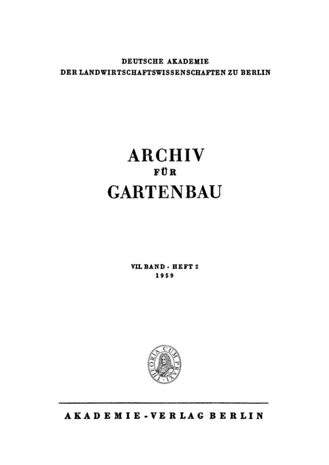 Cover image for book Archiv für Gartenbau. Band 7, Heft 2