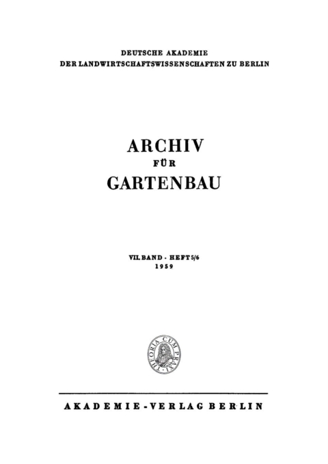 Cover image for book Archiv für Gartenbau. Band 7, Heft 5/6