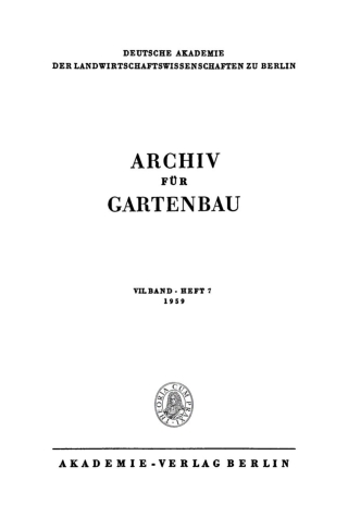Archiv für Gartenbau. Band 7, Heft 7