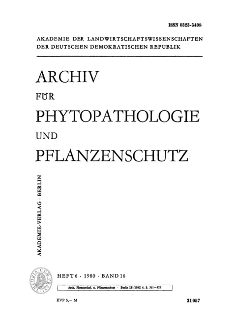 Cover image for book Archiv für Phytopathologie und Pflanzenschutz. Band 16, Heft 6