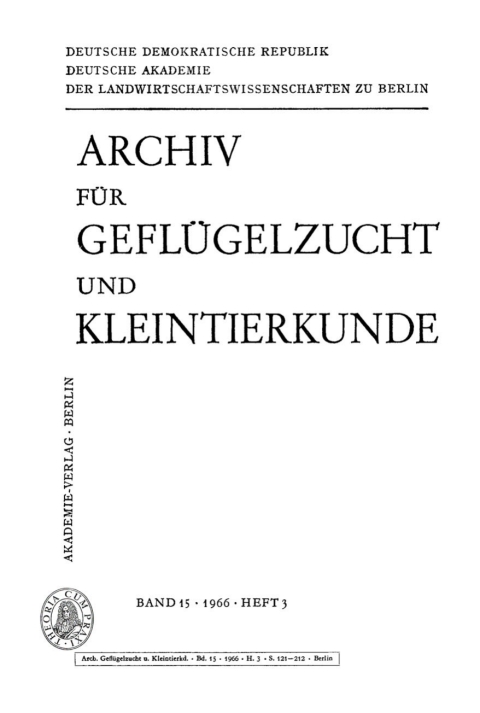 Cover image for book Archiv für Geflügelzucht und Kleintierkunde. Band 15, Heft 3