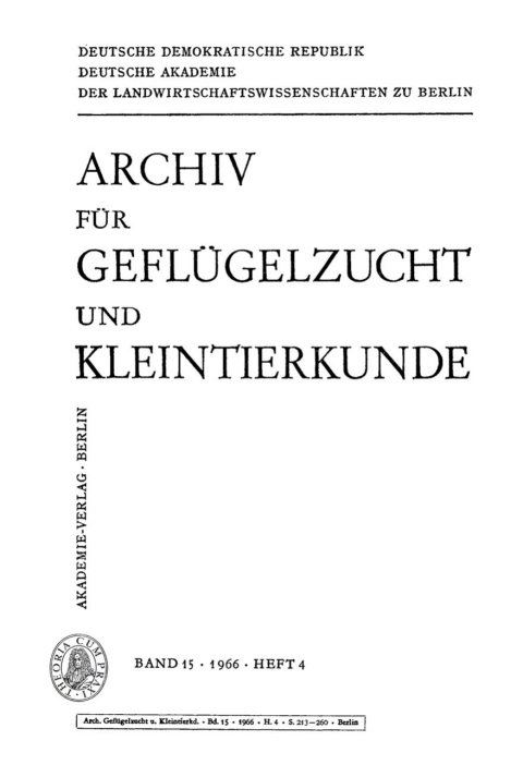 Cover image for book Archiv für Geflügelzucht und Kleintierkunde. Band 15, Heft 4