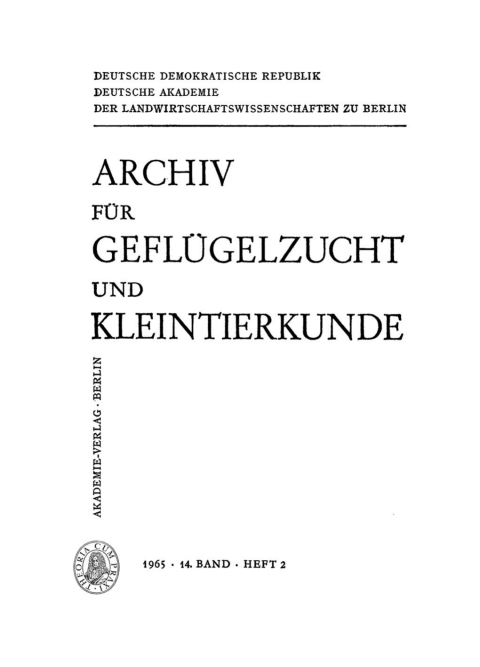 Cover image for book Archiv für Geflügelzucht und Kleintierkunde. Band 14, Heft 2
