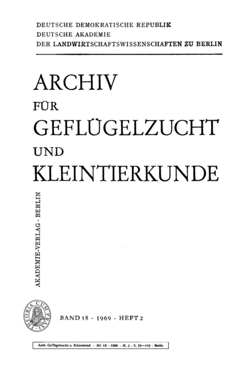 Cover image for book Archiv für Geflügelzucht und Kleintierkunde. Band 18, Heft 2