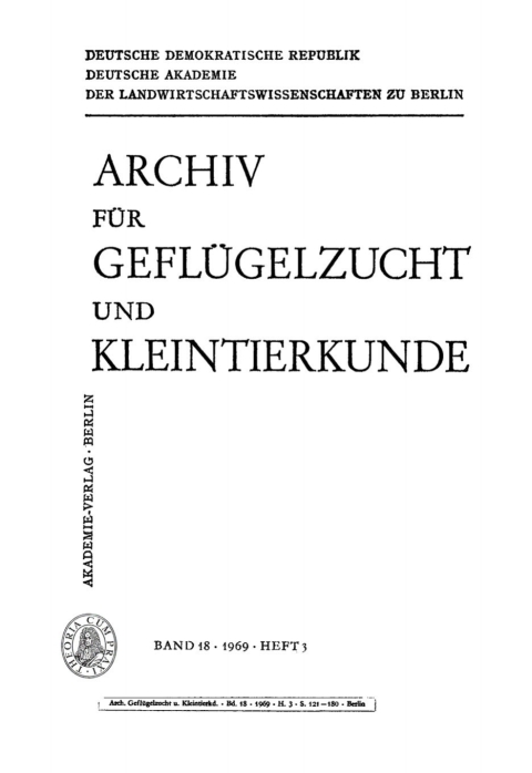 Cover image for book Archiv für Geflügelzucht und Kleintierkunde. Band 18, Heft 3