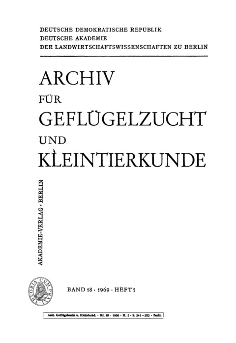 Cover image for book Archiv für Geflügelzucht und Kleintierkunde. Band 18, Heft 5