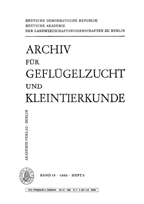 Archiv fÃ¼r GeflÃ¼gelzucht und Kleintierkunde. Band 18, Heft 6 