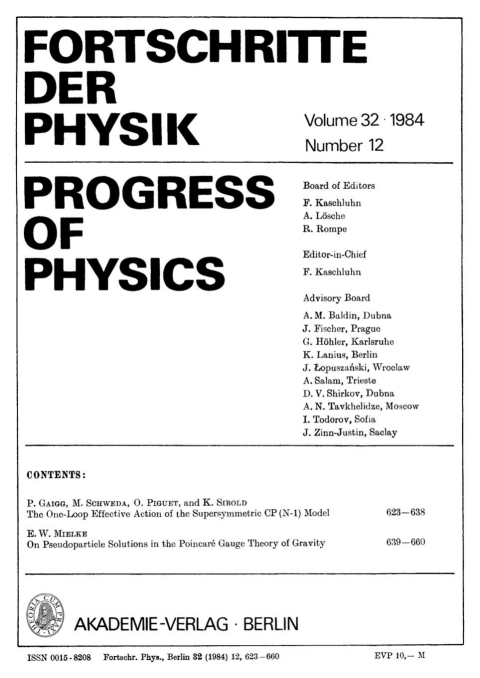 Cover image for book Fortschritte der Physik / Progress of Physics. Volume 32, Number 12
