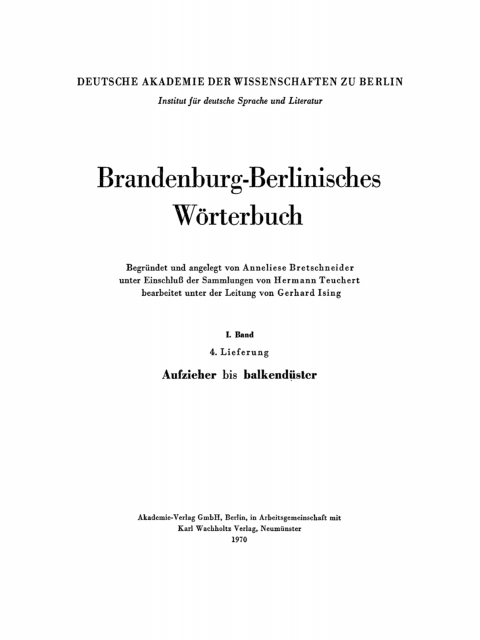 Cover image for book Aufzieher bis balkendüster