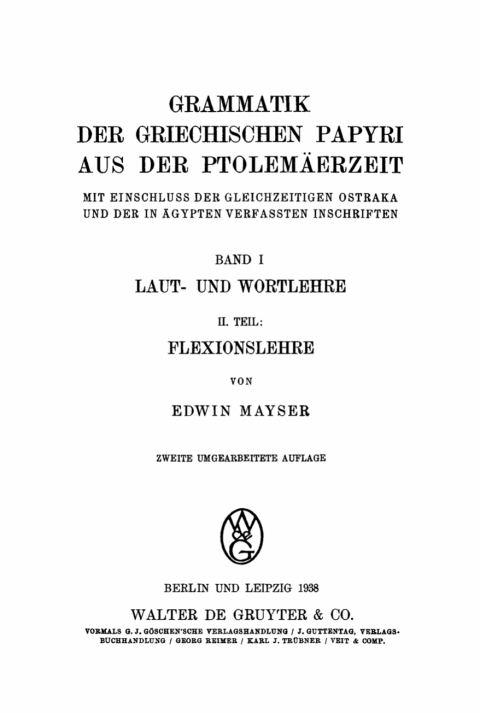 Cover image for book Flexionslehre