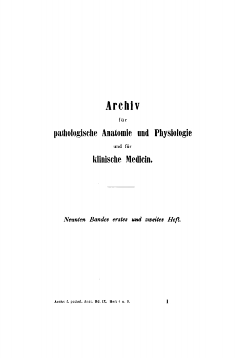 Cover image for book Rudolf Virchow: Archiv für pathologische Anatomie und Physiologie und für klinische Medicin. Band 9