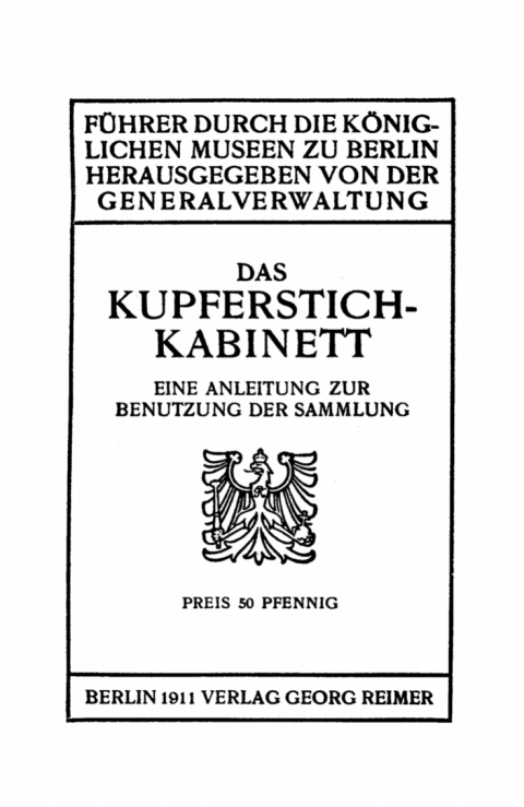 Cover image for book Das Kupferstichkabinett