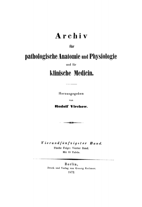 Cover image for book Rudolf Virchow: Archiv für pathologische Anatomie und Physiologie und für klinische Medicin. Band 54