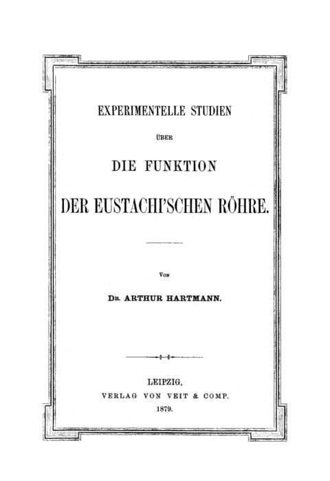 Cover image for book Experimentelle Studien über die Funktion der Eustachi’schen Röhre